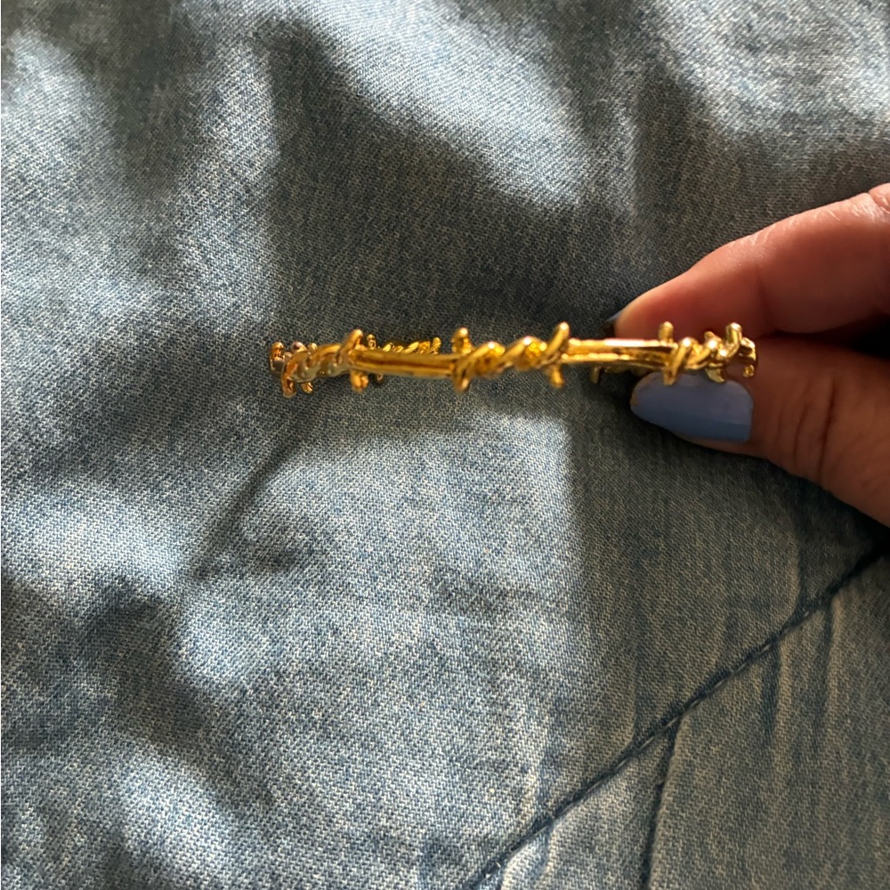 Gold Tone Barbed Wire Bracelet